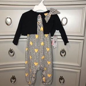 Adorable 💛 print jumpsuit & sweater ✨ NWT